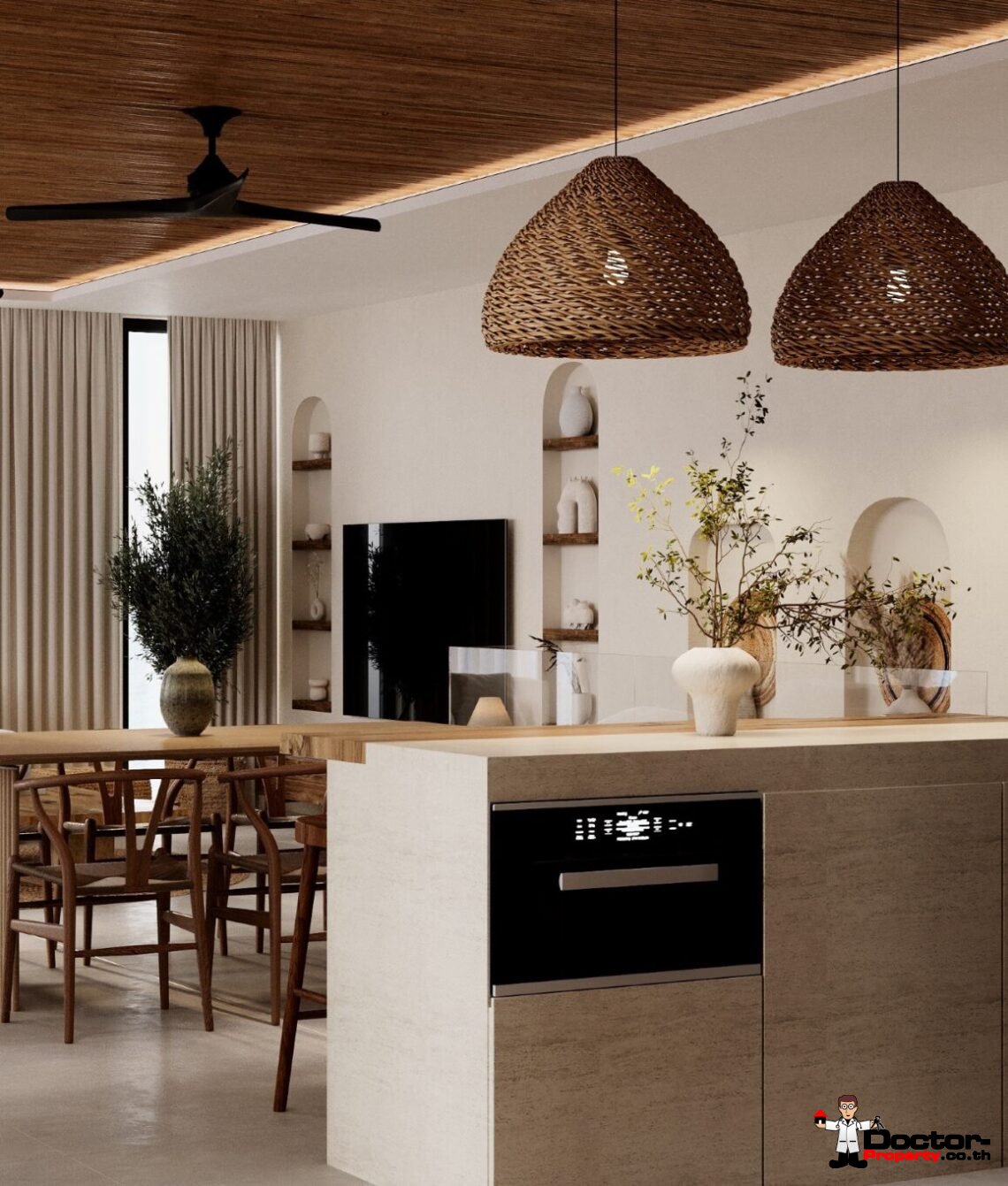 Luxury 3 Bedroom Pool Villa with Partial Sea View in Plai Laem, Koh Samui – For Sale